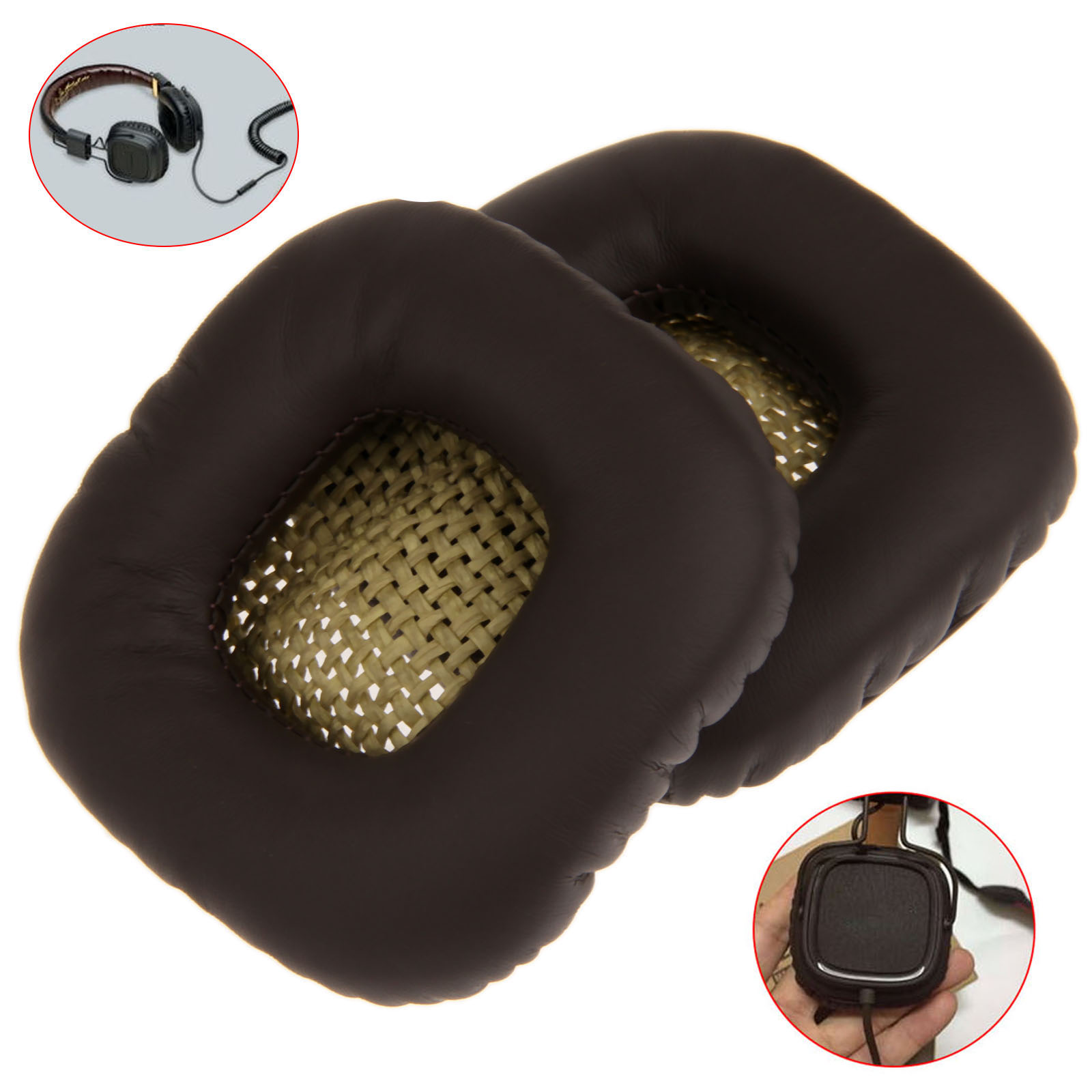 Replacement Ear Pads & Headband For Marshall Major 3/Major III Headphones – Protein Skin, 2 Pairs