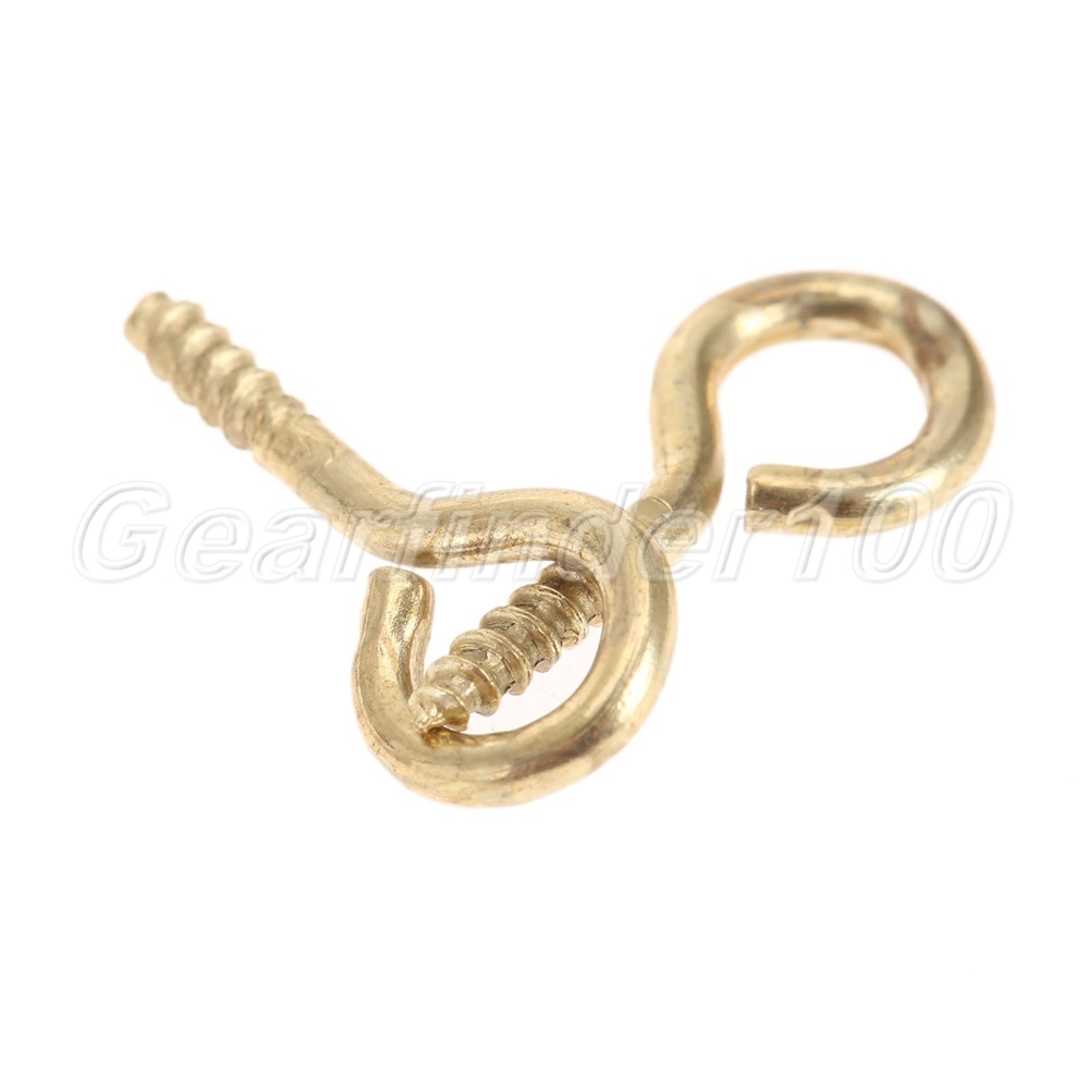 200X Metal Eye Pins Eyepins Eyelets Hooks Screw Threaded Peg DIY Craft