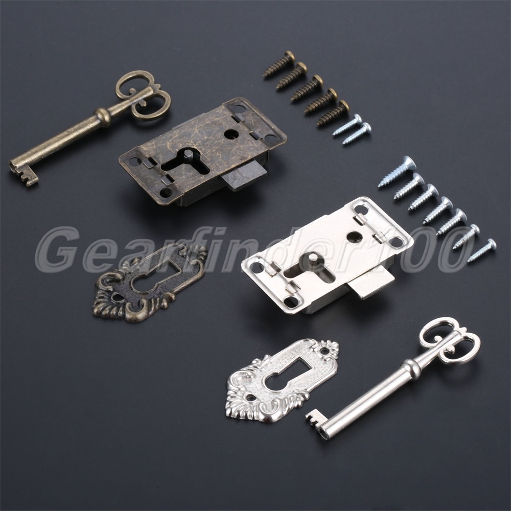 Antique Wardrobe Cupboard Classical Drawer Jewelry Iron Lock